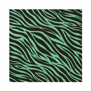 Zebra Print Pattern (GREEN) Posters and Art